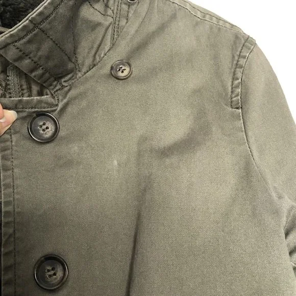 J. Crew Men Military Coat Two Layers Fleece Vest & Canvas Jacket M Army Green - Picture 11 of 12